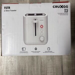 CRUXGG White 2-Slice Toaster